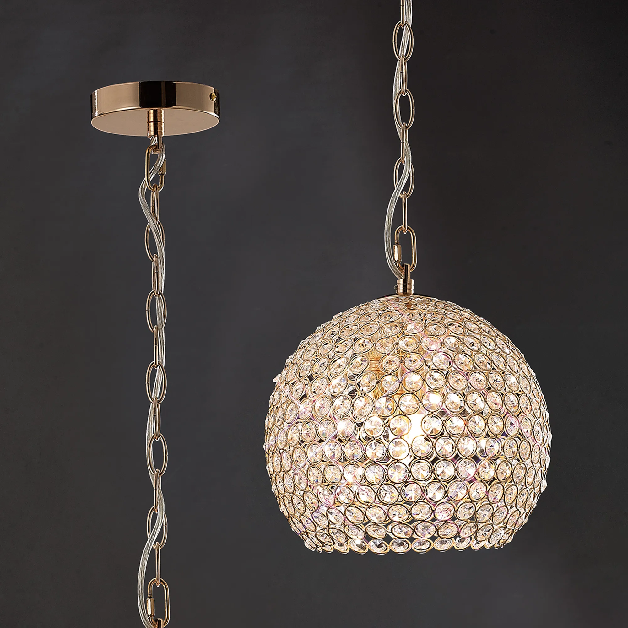 IL30751  Ava Crystal Pendant 4 Light French Gold